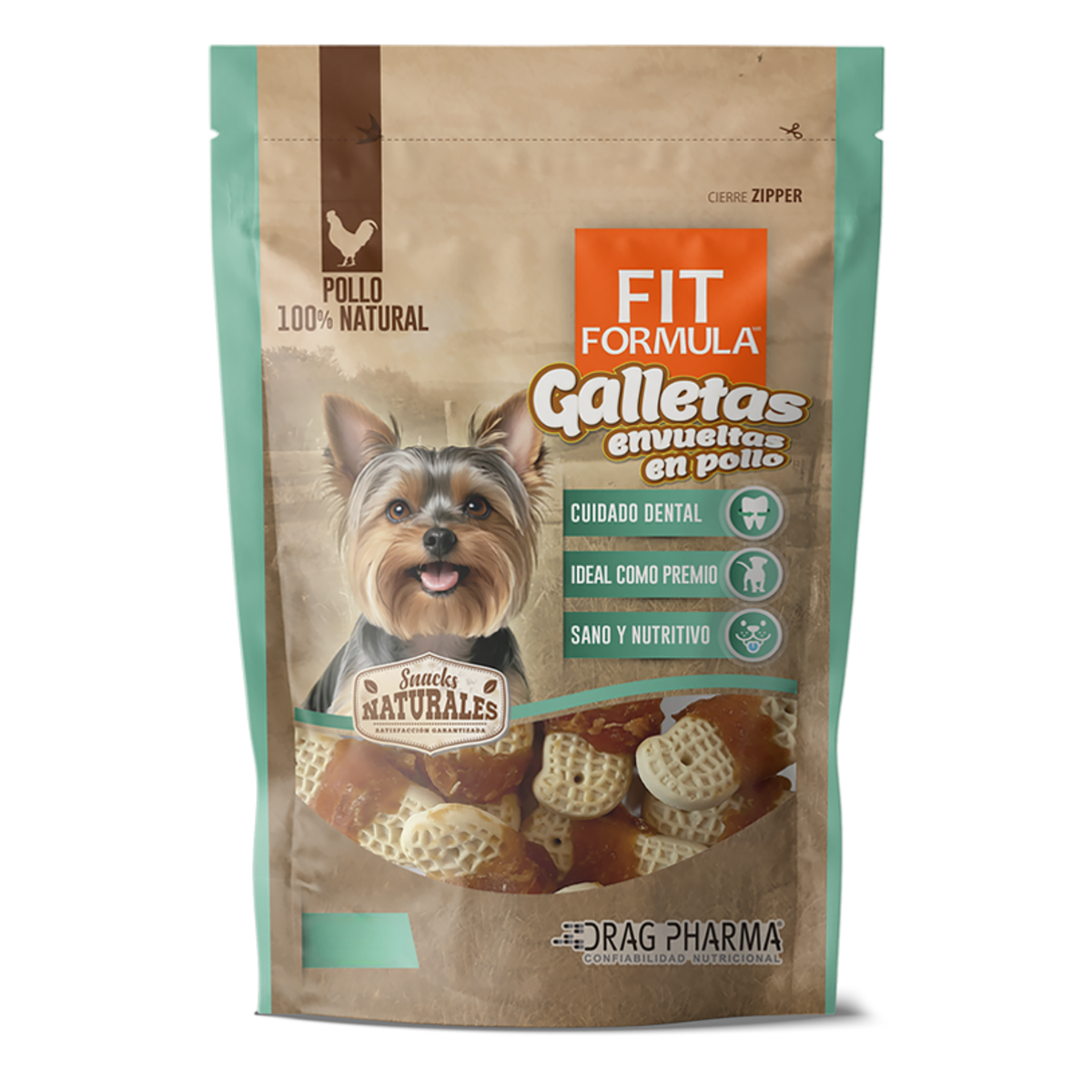 FIT FORMULA SNACK GALLETAS ENVUELTAS EN POLLO 200 G - 400 G