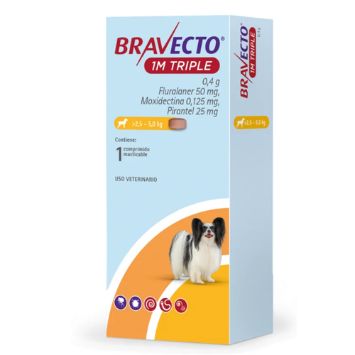 BRAVECTO 1M TRIPLE 2,5-5,0KG