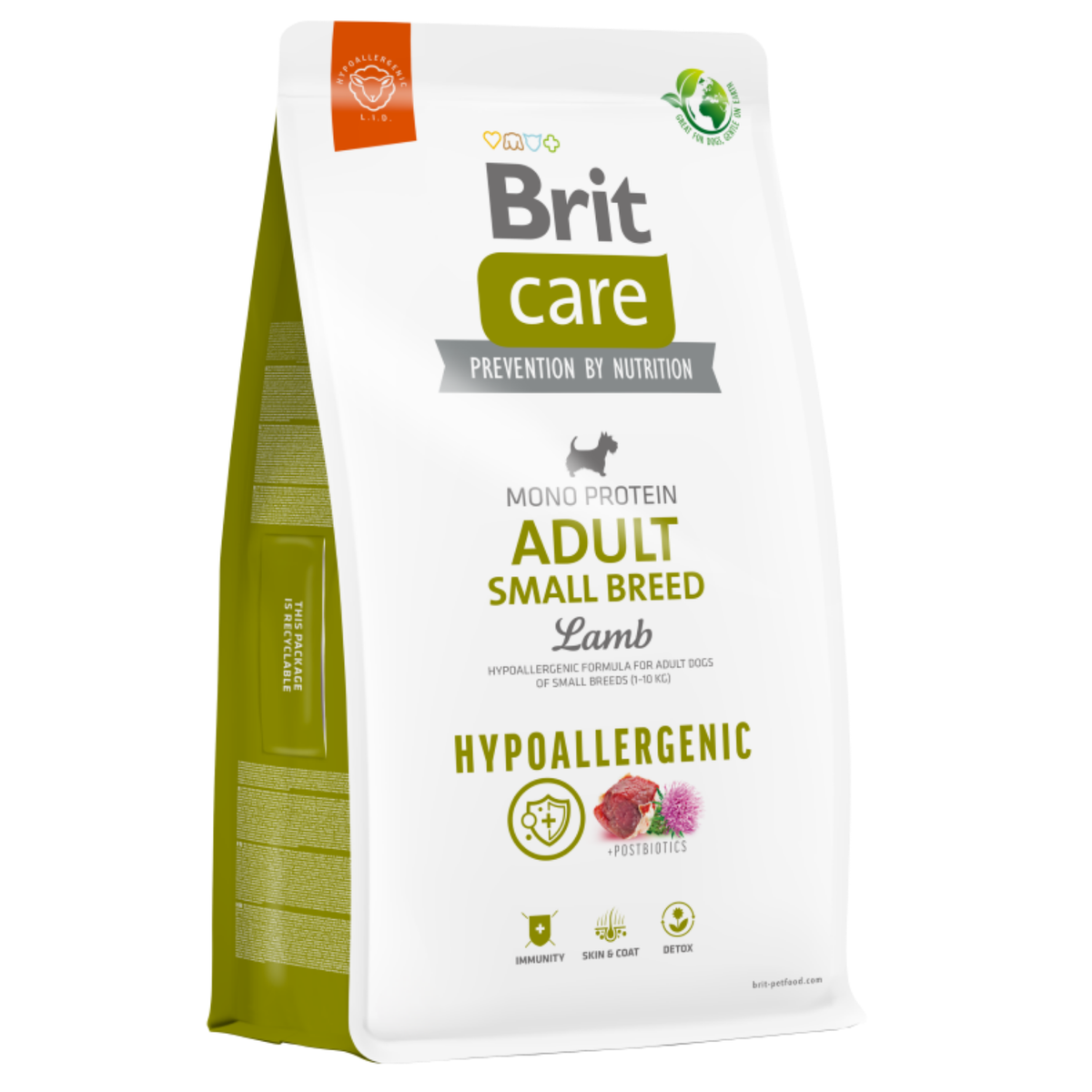 BRIT CARE DOG HYPOALLERGENIC ADULTO SMALL BREED 1 KG - 3 KG y 7 KG