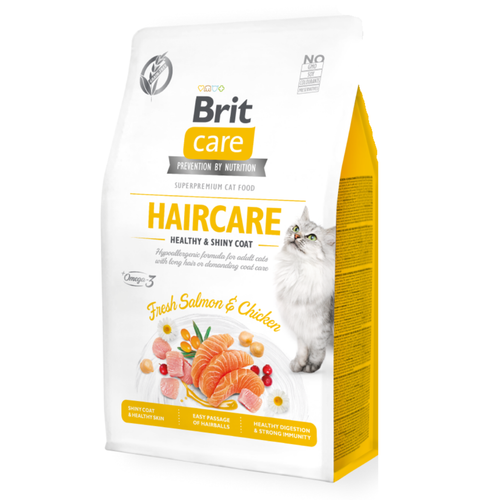 BRIT CARE CAT GRAIN-FREE HAIRCARE HEALTHY & SHINY COAT 7 KG