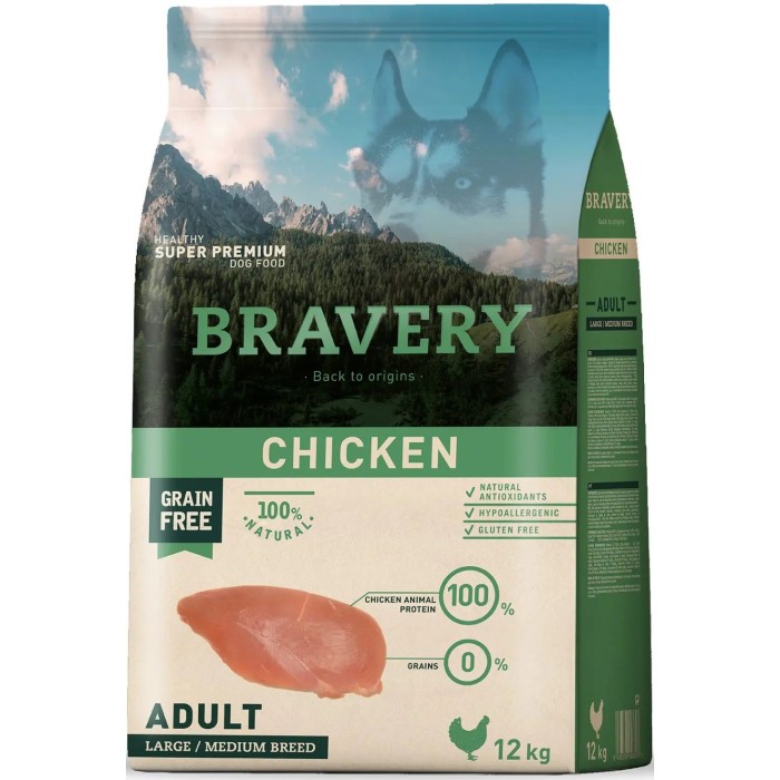 BRAVERY CHICKEN ADULT LARGE/MEDIUM BREEDS 4 Y 12 KG