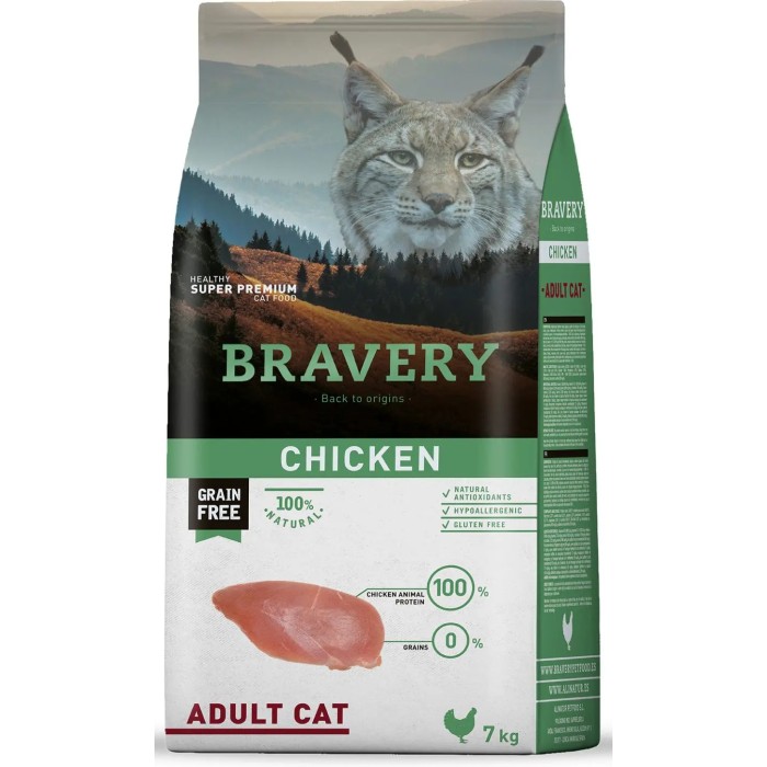 BRAVERY CHICKEN ADULT CAT DE 2 KG Y 7 KG