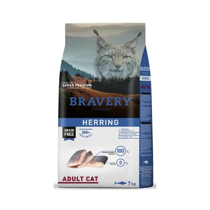 BRAVERY HERRING ADULT CAT 2 KG Y 7 KG