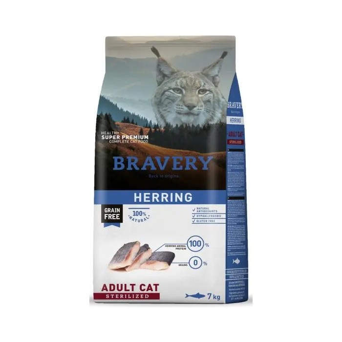 BRAVERY HERRING ADULT CAT STERILIZED 2 KG Y 7 KG