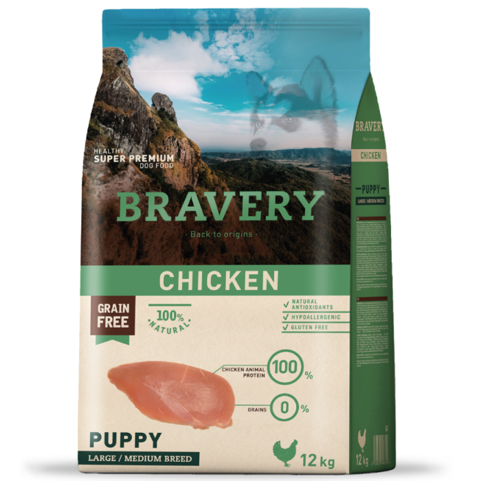 BRAVERY CHICKEN PUPPY LARGE/MEDIUM BREEDS 4 Y 12 KG