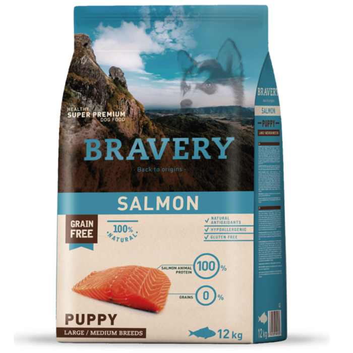 BRAVERY SALMON PUPPY LARGE/MEDIUM BREEDS 4 Y 12 KG