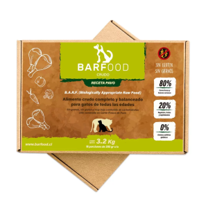 BARFOOD CRUDO PAVO GATO 3,2 KG