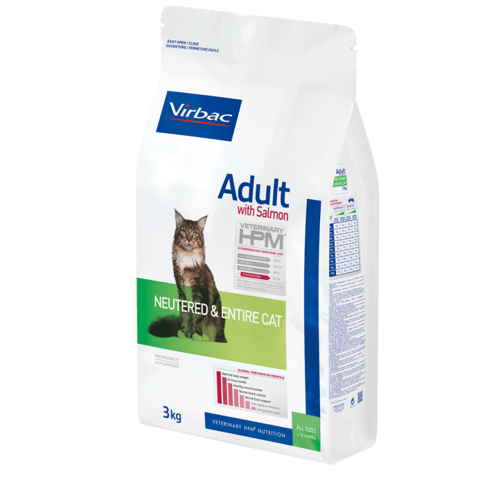 VIRBAC ADULTO SALMON NEUTERED & ENTIRE CAT 1,5 - 3 Y 7 KG
