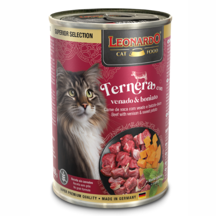 LATA LEONARDO SUPER SELECCIÓN VACUNO CON VENADO Y CAMOTE 400G