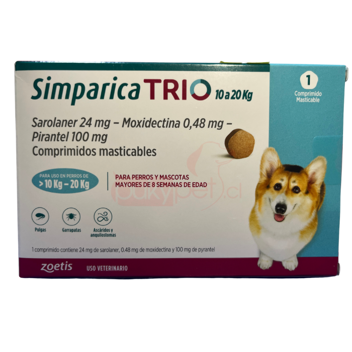 SIMPARICA TRIO 10-20 KG 1 COMPRIMIDO