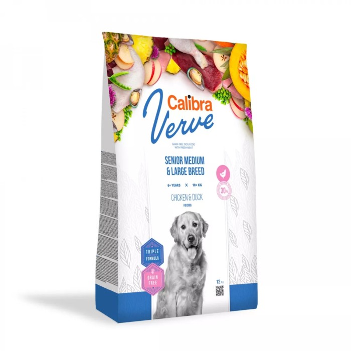 CALIBRA DOG VERVE GF SENIOR M&L CHICKEN & DUCK 12KG