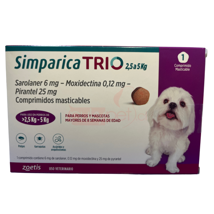 SIMPARICA TRIO 2,5-5 KG 1 COMPRIMIDO
