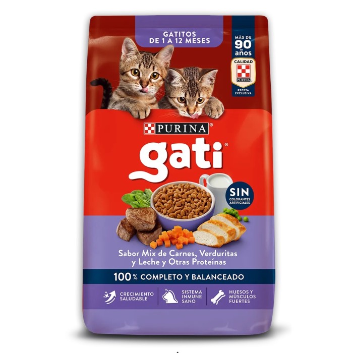 GATI GATITOS MIX DE CARNES, VERDURITAS, LECHE Y OTRAS PROTEINAS 15KG