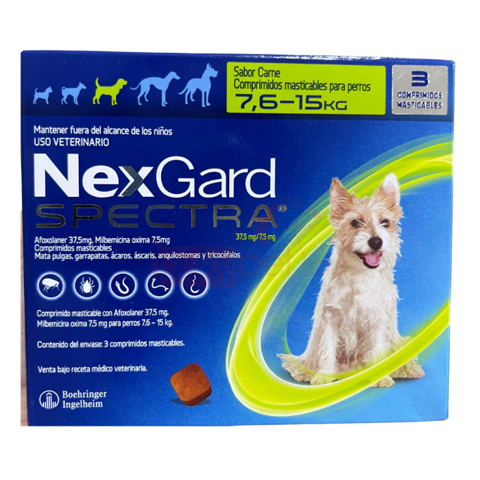 NEXGARD SEPECTRA 7,6 - 15KG 3 COMPRMIDOS