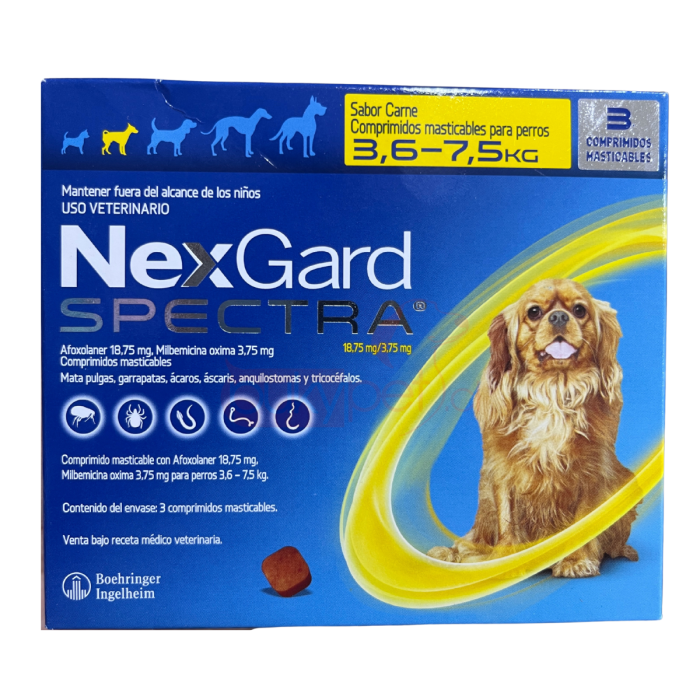 NEXGARD SPECTRA 3.6-7,5KG 3 COMPRIMIDOS