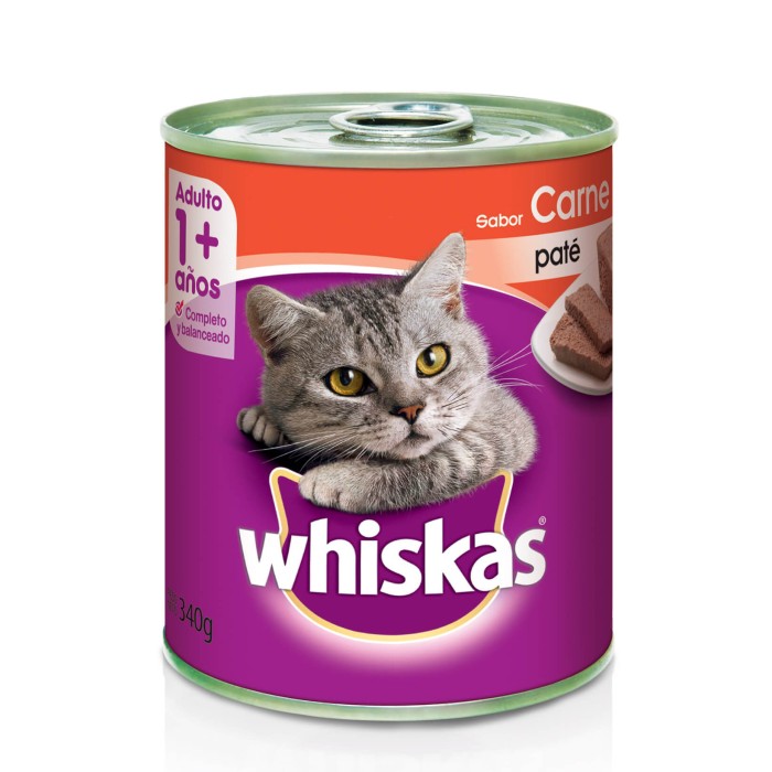 WHISKAS ADULTO 1+ SABOR PATÉ DE CARNE 340GRS