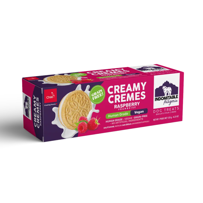GALLETAS INDOMITABLE CREAMY CREMES HUMAN GRADE VEGAN FRAMBUESA