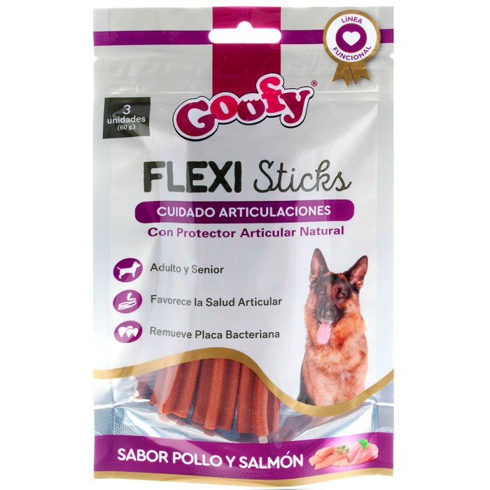 GOOFY SNACKS CUIDADO ARTICULAR FLEXI STICKS PARA PERROS  60GRS