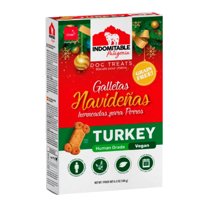GALLETAS INDOMITABLE NAVIDENAS HUMAN GRADE VEGAN HORNEADAS TURKEY