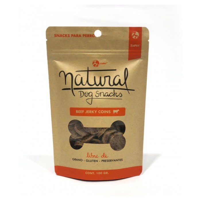 NATURAL DOG SNACKS BEEF JERKY COINS 100GRS