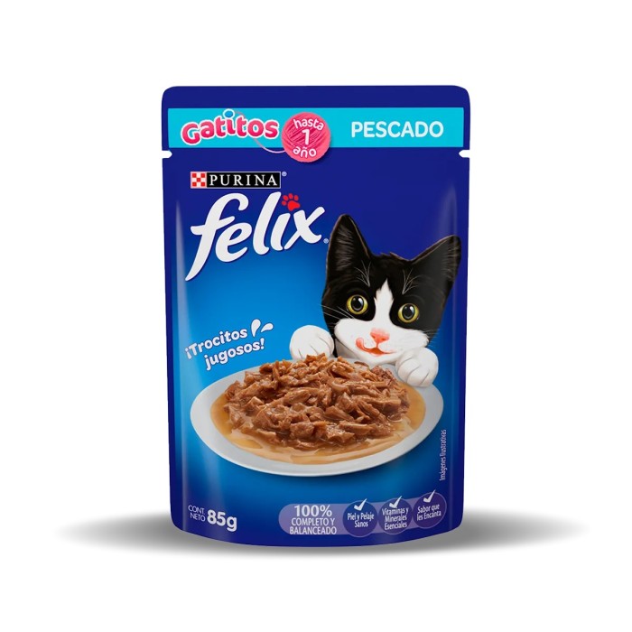 FELIX ALIMENTO HÚMEDO PARA GATITOS SABOR PESCADO 85GRS