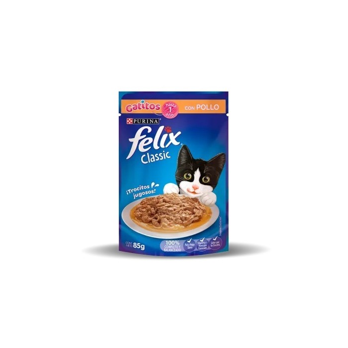 FELIX ALIMENTO HÚMEDO PARA GATITOS SABOR POLLO 85GRS