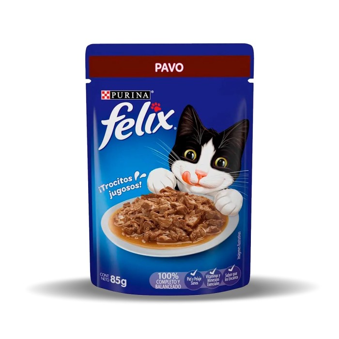 PURINA FELIX ALIMENTO HÚMEDO ALIMENTO PARA GATOS CON PAVO 85GRS