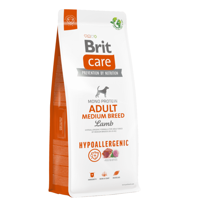 BRIT CARE DOG HYPOALLERGENIC MEDIUM LARGE BREED LAMB 3KG - 12KG